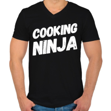PRINTFASHION Cooking ninja - Férfi V-nyakú póló - Fekete férfi póló