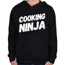 PRINTFASHION Cooking ninja - Gyerek kapucnis pulóver - Fekete gyerek pulóver, kardigán