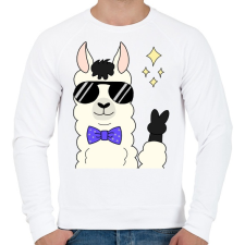 PRINTFASHION cool alpaca - Férfi pulóver - Fehér férfi pulóver, kardigán