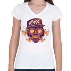 PRINTFASHION Cool Apex - Női V-nyakú póló - Fehér