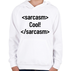 PRINTFASHION Cool! code - black - Gyerek kapucnis pulóver - Fehér