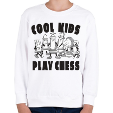 PRINTFASHION Cool kids play chess - sakk - Gyerek pulóver - Fehér gyerek pulóver, kardigán