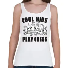 PRINTFASHION Cool kids play chess - sakk - Női atléta - Fehér női trikó