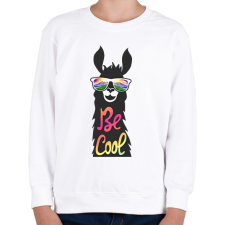 PRINTFASHION Cool láma - Gyerek pulóver - Fehér gyerek pulóver, kardigán