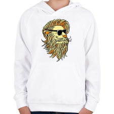 PRINTFASHION Cool Lion - Gyerek kapucnis pulóver - Fehér gyerek pulóver, kardigán