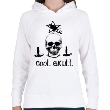 PRINTFASHION cool skull - Női kapucnis pulóver - Fehér női pulóver, kardigán