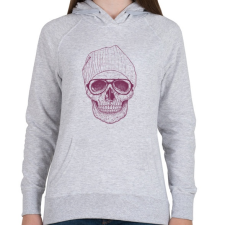 PRINTFASHION Cool skull - Női kapucnis pulóver - Sport szürke női pulóver, kardigán