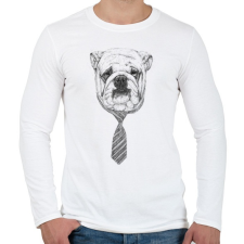 PRINTFASHION Cooldog - Férfi hosszú ujjú póló - Fehér férfi póló