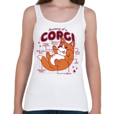 PRINTFASHION Corgi anatómia - Női atléta - Fehér