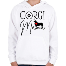 PRINTFASHION Corgi anya - Gyerek kapucnis pulóver - Fehér gyerek pulóver, kardigán