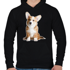 PRINTFASHION corgi - Férfi kapucnis pulóver - Fekete