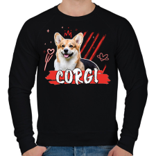 PRINTFASHION Corgi firka - Férfi pulóver - Fekete férfi pulóver, kardigán