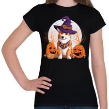 PRINTFASHION Corgi halloween - Női póló - Fekete női póló