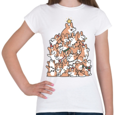 PRINTFASHION Corgi karácsonyfa - Női póló - Fehér