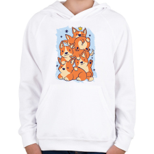 PRINTFASHION Corgi kupac - Gyerek kapucnis pulóver - Fehér gyerek pulóver, kardigán