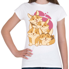 PRINTFASHION Corgi kutyák - Női póló - Fehér női póló