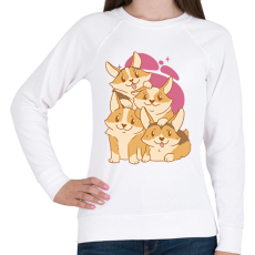 PRINTFASHION Corgi kutyák - Női pulóver - Fehér