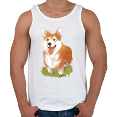 PRINTFASHION Corgi kutyus - Férfi atléta - Fehér