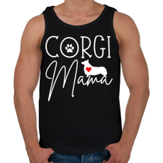 PRINTFASHION Corgi mama - Férfi atléta - Fekete