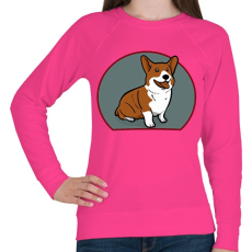 PRINTFASHION Corgi mindenek felett  - Női pulóver - Fukszia