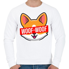 PRINTFASHION Corgi Woof-Woof - Férfi pulóver - Fehér