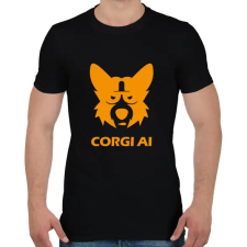 PRINTFASHION CorgiAi - Férfi póló - Fekete férfi póló