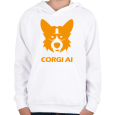 PRINTFASHION CorgiAi - Gyerek kapucnis pulóver - Fehér