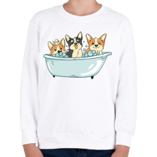 PRINTFASHION Corgik a kádban - Gyerek pulóver - Fehér