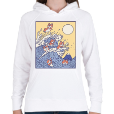 PRINTFASHION Corgik - Női kapucnis pulóver - Fehér női pulóver, kardigán