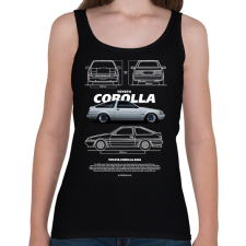 PRINTFASHION COROLLA AE86 - Női atléta - Fekete női trikó