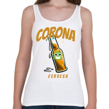PRINTFASHION CORONA CERVESA - Női atléta - Fehér női trikó