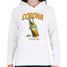 PRINTFASHION CORONA CERVESA - Női kapucnis pulóver - Fehér női pulóver, kardigán