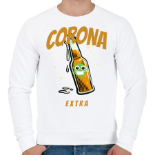 PRINTFASHION CORONA EXTRA - Férfi pulóver - Fehér férfi pulóver, kardigán