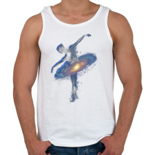 PRINTFASHION Cosmic dance - Férfi atléta - Fehér atléta, trikó
