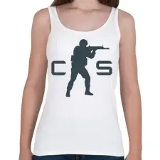PRINTFASHION Counter Strike Logo - Női atléta - Fehér női trikó
