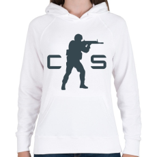 PRINTFASHION Counter Strike Logo - Női kapucnis pulóver - Fehér