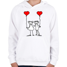 PRINTFASHION Couples - Gyerek kapucnis pulóver - Fehér