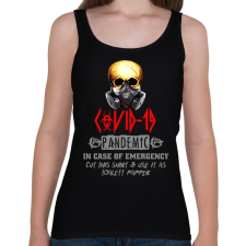 PRINTFASHION COVID 19 PANDEMIC - Női atléta - Fekete női trikó