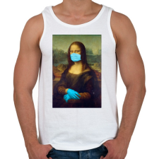 PRINTFASHION Covid Mona - Férfi atléta - Fehér atléta, trikó