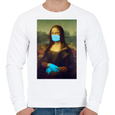 PRINTFASHION Covid Mona - Férfi pulóver - Fehér férfi pulóver, kardigán