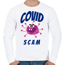 PRINTFASHION Covid Scam - Férfi pulóver - Fehér férfi pulóver, kardigán