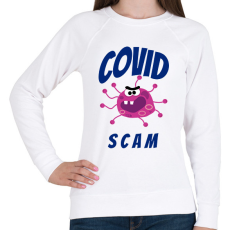 PRINTFASHION Covid Scam - Női pulóver - Fehér