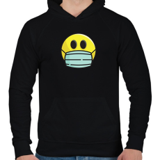 PRINTFASHION Covid smiley - Férfi kapucnis pulóver - Fekete