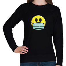 PRINTFASHION Covid smiley - Női pulóver - Fekete