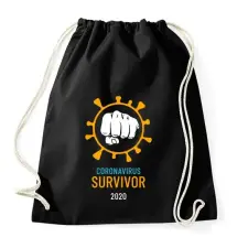 PRINTFASHION Covid Survivor - Sportzsák, Tornazsák - Fekete tornazsák