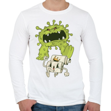 PRINTFASHION Covid szörny - Férfi hosszú ujjú póló - Fehér férfi póló