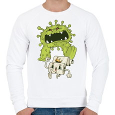 PRINTFASHION Covid szörny - Férfi pulóver - Fehér