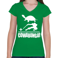 PRINTFASHION Cowabunga 1 - Női V-nyakú póló - Zöld női póló