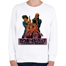 PRINTFASHION Cowboy Bebop Anime - Gyerek pulóver - Fehér gyerek pulóver, kardigán