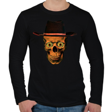 PRINTFASHION cowboy skull - Férfi hosszú ujjú póló - Fekete